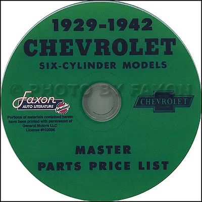 Chevy Parts Catalog CD 1929 1930 1931 1932 1933 1934 1935 Chevrolet Car Truck • $83.79