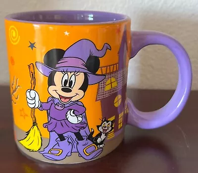 Disney Halloween Witch Minnie Mouse & Figaro Double Sided 15 Oz Ceramic Mug New! • $22.97