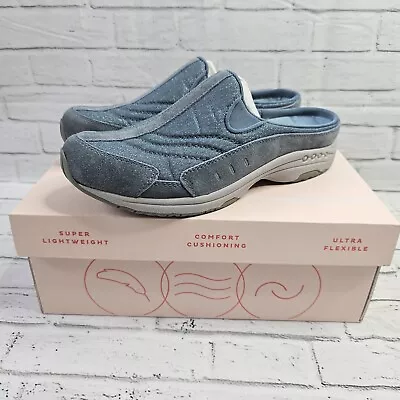 Easy Spirit Women Suede Traveltime Mule UK 7.5 Blue Lightweight Comfort Flexible • £29.99