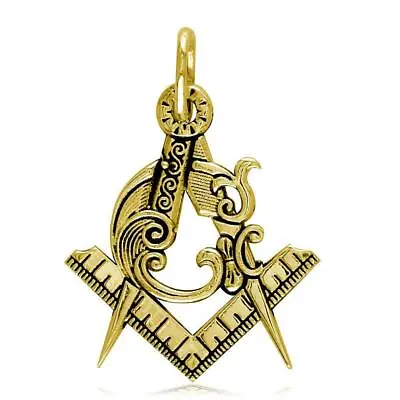 Small Masonic Charm Charm In 18k Yellow Gold • $735