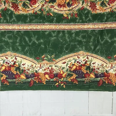 Vintage Karsten TerriSol Renaissance Tablecloth Fall Harvest Fruit Plum Green • $16.24