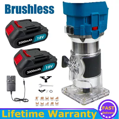 Brushless Cordless Electric Hand Trimmer Router Laminate For Makita 18V 3000mAh • £60.99