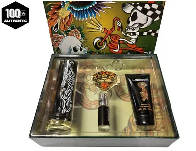 Ed Hardy By Christian Audigier 4pc Set For Men - 3.4 Oz EDT Sp+3.0 Oz S/g+More • $34.99