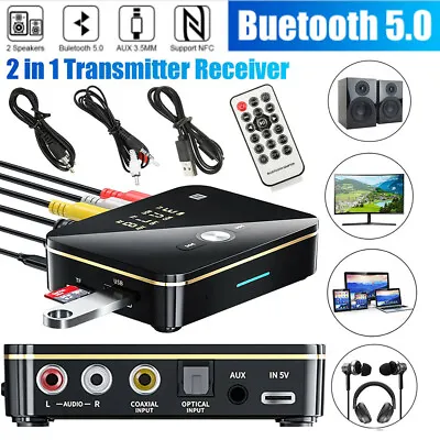 USB NFC Bluetooth 5.0 Wireless Transmitter Receiver To 2RCA Stereo Audio Adapter • $21.59