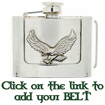 Removeable Hip Flask Flying Eagle Belt Buckle Biker American Cowboy Western • £14.99