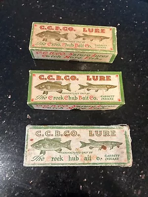 Vintage Fishing Lure Box Only Lot Of 3 C.C.B.CO. Creek Chub Bait Co. • $29.99