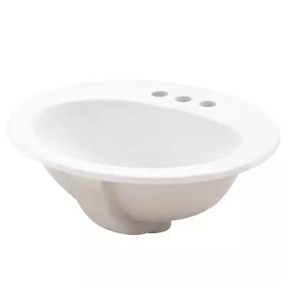 KOHLER Drop-in Bathroom Sink 4 -Centerset Predrilled Holes Vitreous China White • $74.95