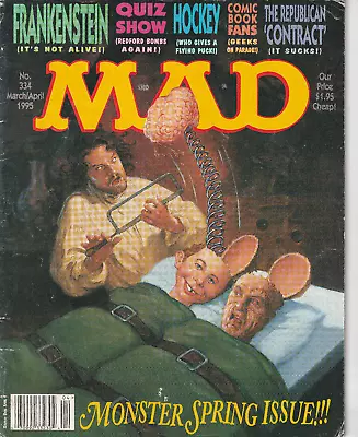 MAD MAGAZINE USA - No.334 MAR/APR 1995 - FRANKENSTEIN MONSTER COVER • $7.82