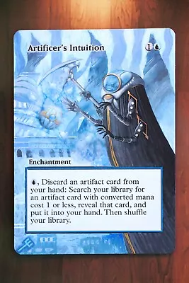 Artificer's Intuition *Magic Altered Hand Painted Extended Art* MTG By Erich • $25