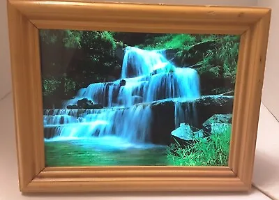 VTG Motion Light Up Mirror Frame Moving Waterfall Picture Sound READ • $45