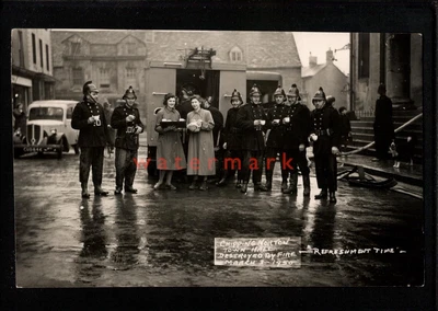 £22 • Buy Chipping Norton Town Hall Destroyed Fire Brigade Attending Rp Pc 1950 - Uk2915