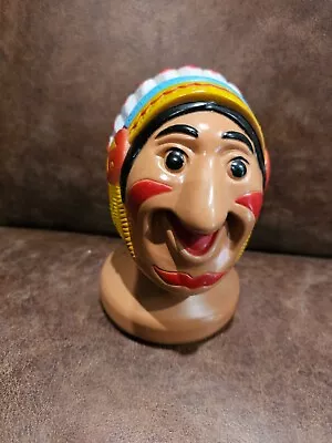 Old Still Coin Bank Plastic Figure Indian Head Vintage • $12