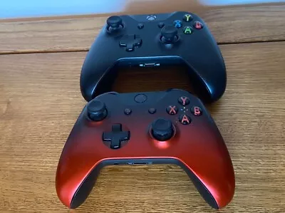 Xbox One Wireless Controller X2 Two Black = All Good Red = Sticky LB • £20.10