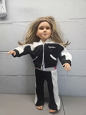 Vintage 2005 MY TWINN 23  Inch Poseable Doll Brown Hair Blue Eyes W/ Track Suit • $35