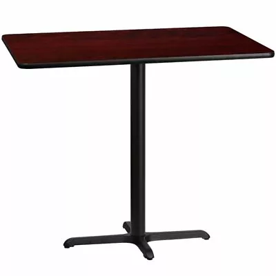 Flash Furniture 30  X 48  Restarant Bar Table In Black And Mahogany • $240.99