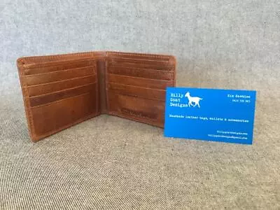 Leather Wallet Bifold Waxed Buffalo W2A Men Men's Cash Card Billy Goat Designs • $25.44