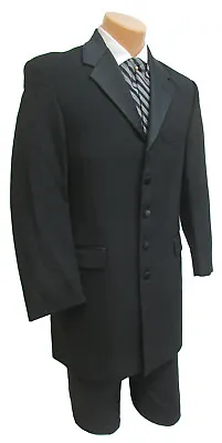 Long Men's Black Tuxedo Jacket Frock Coat Formal Victorian Cosplay Gothic 39R • $19.99