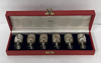 Cartier B & M Sterling Silver Cordial Mini Goblets ~ Set Of 6 In Hard Case • £406.19