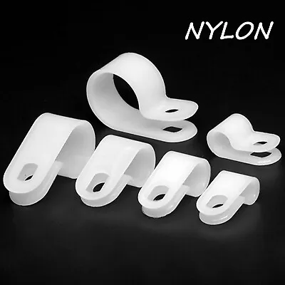 £1.55 • Buy P Clips White Nylon Fasteners Car Brake Pipe Wire Plastic Cable Clamp Hose