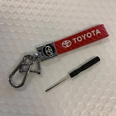 $7.99 • Buy NEW Red Carbon Fiber Leather Keychain Key Holder Tag For Toyota Celica Supra All