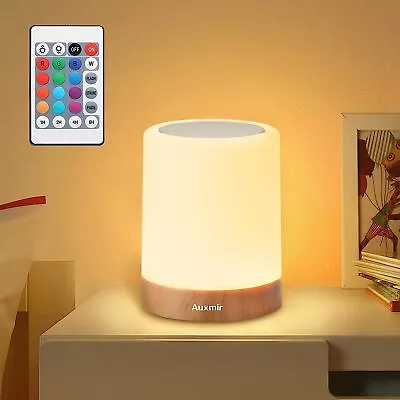 Auxmir® Night Light LED Touch Bedside Table Lamp Multi-Color Dimmable Chargeable • £14.99