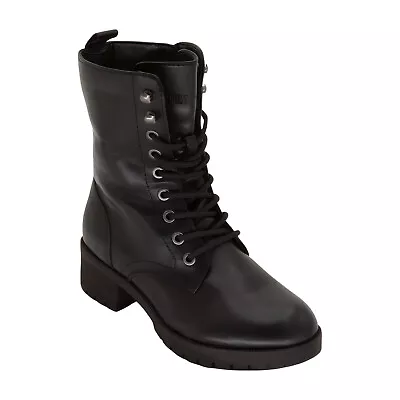 DREAM PAIRS Black DMB214 Lace-up Combat Boots Mid-calf Military Winter Size 5.5 • $39