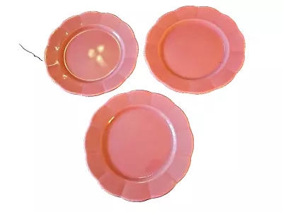 Vintage W.S. George Petalware Pink  Lunch Plates Set Of 3 - 7.5   • $17.99