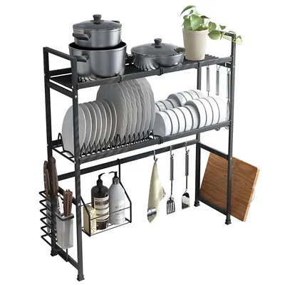 Over The Sink Dish Drying Rack 2 Tier Stainless Steel Above Sink Dish Rack Sink  • $40.50