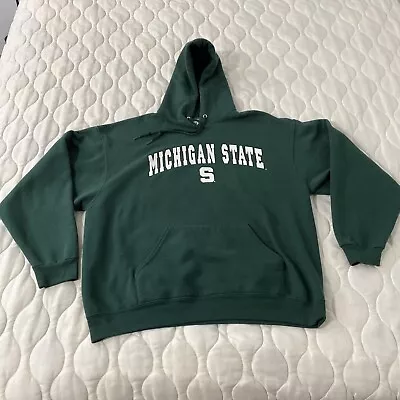 Michigan State Jerzees Nublend Hoodie Mens XL Green Sweatshirt • $24.99