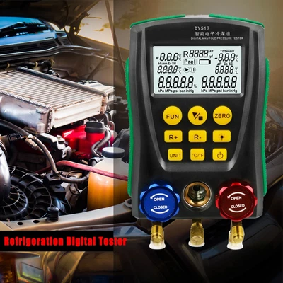$92.24 • Buy Digital Manifold Gauge Meter HVAC Vacuum Pressure Temperature Leakage Tester