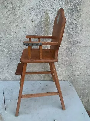 Solid Wood Vintage Small Child Toddler Baby Feeding High Booster Chair 29  Tall  • $26.25