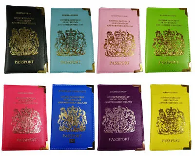 New UK & European Travel PU Leather Passport Protector Cover Holder UK Seller GB • £3.99