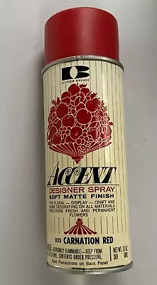 Illinois Bronze VTG Spray Paint Can Accent 035 Carnation Red Paper Label 1966 • $14