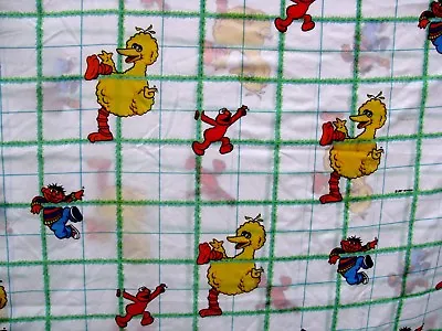 VTG Sesame Street Twin Flat Bed Sheet Crafts Big Bird Ernie Elmo 1997  • $42.86