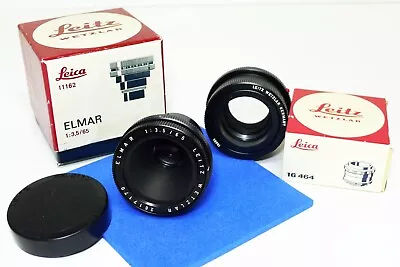 Leica Black 65mm F3.5 Elmar Visoflex Lens Set W/16464 Focus Mount Boxed MINT • $595