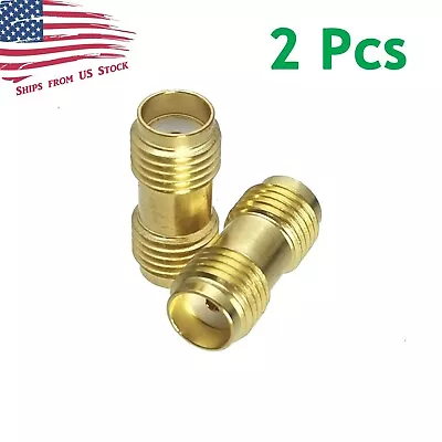 2Pcs SMA Female To SMA Female Series RF Coaxial Adapter Connector 2X US Stock • $6.19