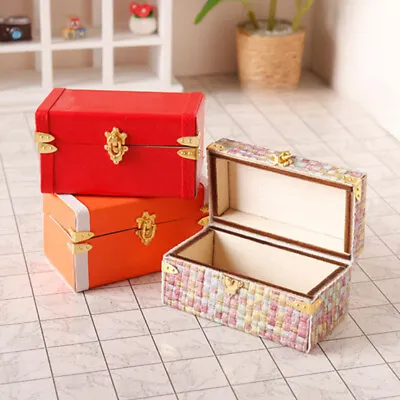 Doll House Miniatures 1:12 Scale Vintage Old Leather Wooden Storage Box Suitcase • $7.99