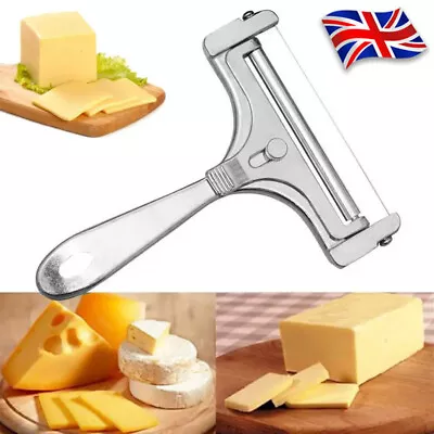 With Metal Wire Cheese Slicer Stainless Steel Cheese Peeler Butter Kitchen Tool • £4.77