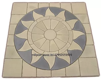 3M X 3M  AZTEC SUN CIRCLE SQ OFF KITS PATIO PAVING  SLAB  FLAGS (DEL EXCEPTIONS) • £295