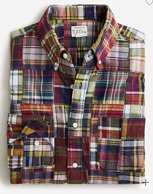 J CREW SIZE L Indian Madras Shirt In Plaid BH689 • $45