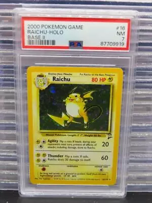 2000 Pokemon Game Raichu Base II Holo #16 PSA 7 NM • $0.99