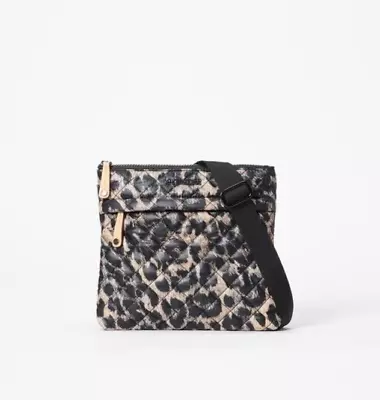 MZ WALLACE NEW $145 Leopard Quilted Metro Double Zip Crossbody Bag Purse • $99.99