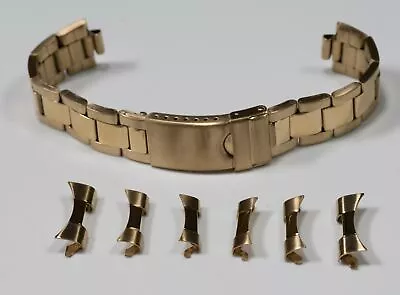 Oyster Curved End Gold Plated Steel 18mm - 22mm Watch Bracelet Rolex Band Strap • £18.95