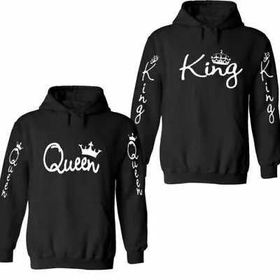 KING & QUEEN COUPLE MATCHING CROWN Adult Hood Pull Over S-3XL • $19.99