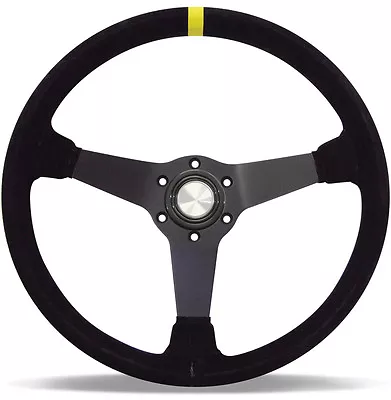 JDM SUEDE BLACK 14 Inch 350mm DRIFT STYLE Deep Dish Steering Wheel ADR Approved • $129