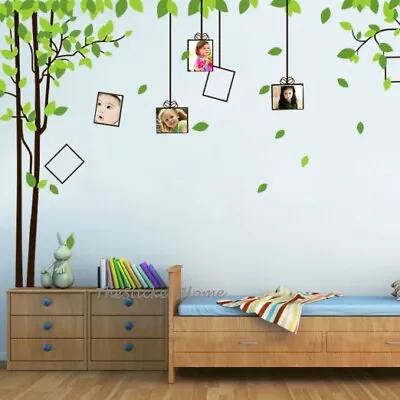 Large Family Green Photo Frame Tree Wall Stickers Art Wall Decal Living Room • £12.98