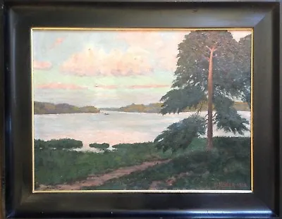 Oil Painting E. Nober 1932° Evening Mood Überm Lake ° Märkische Landscape Tree • £347.40