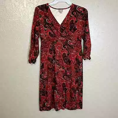 J. Jill Wrap Dress Small Red Paisley • $21.98