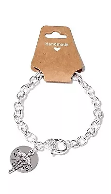£5.99 • Buy Medical Alert Bracelet Warning SP With Stainless Steel  Medical Disc & Charm