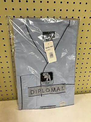 Vintage XL Diplomat Men's Blue Summer Pajamas Pants & Shirt NEW NOS • $23.19